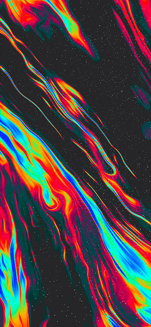 霓虹色的宇宙流在星光點點的黑色背景上流動。