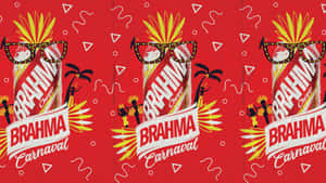 Brahma 啤酒瓶搭配太陽眼鏡和棕櫚樹，呈現節日狂歡設計。 — 標誌 壁紙