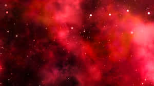 帶有發光星星和暗雲的紅色宇宙星雲 — 暗紅色 壁紙