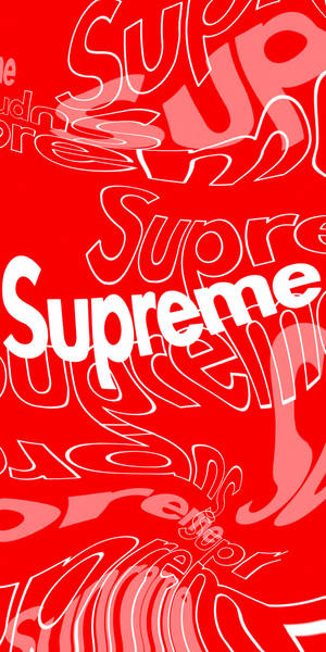 紅色背景上重複出現白色輪廓的Supreme標誌。 — 紅色至尊 壁紙