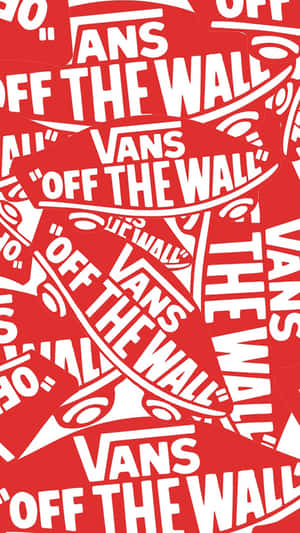 紅色背景，帶有重複的白色Vans Off The Wall標誌。 — Vans 標誌 壁紙