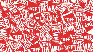 紅色和白色重複的Vans Off The Wall標誌圖案壁紙。 — Vans 標誌 壁紙