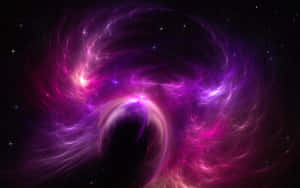 紫色和粉紅色宇宙星雲在太空中與星星一起旋轉 — 淺紫色系美學 壁紙