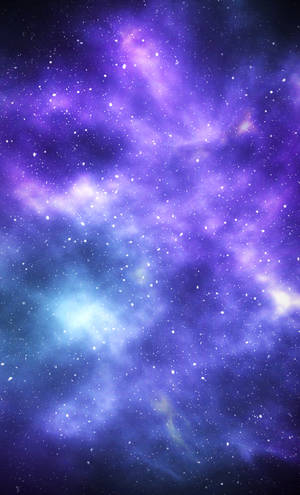 深空中帶有閃爍星星的紫色和藍色星雲 — 星星 壁紙
