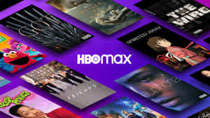 HBO Max標誌及周圍節目縮圖，背景為紫色。 — HBO 壁紙