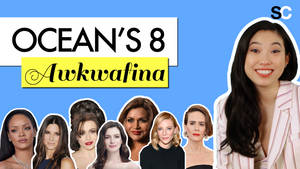 Ocean's 8 電影海報，以剪裁風格展示 Awkwafina 和主要女性演員。 — Frank Ocean 動圖 壁紙