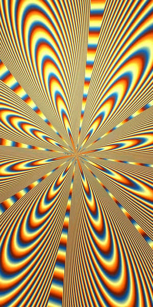 從中心放射出的波浪狀彩色條紋組成的催眠抽象圖案。 — 抽象 壁紙