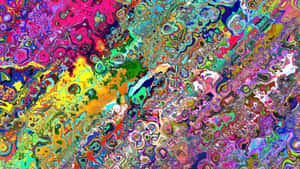 充滿活力的旋轉抽象數位藝術，帶有霓虹色彩和有機形狀。 — 夜空 壁紙