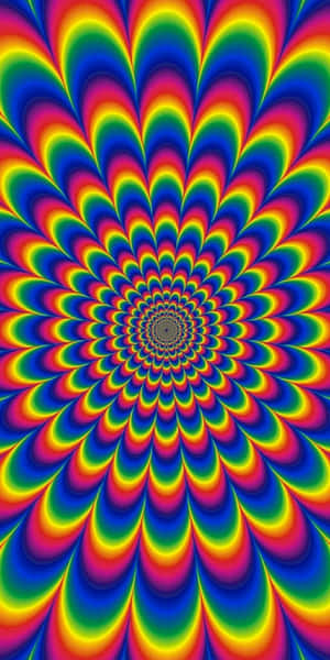 充滿活力的彩虹螺旋創造出催眠般的視錯覺。 — 霓虹燈 壁紙