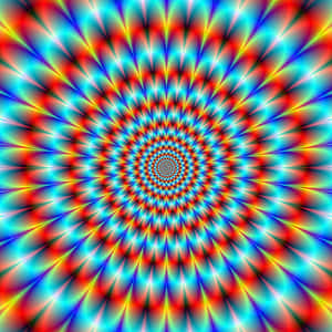 色彩繽紛的幾何螺旋圖案以催眠方式向外輻射。 — 幻覺 壁紙