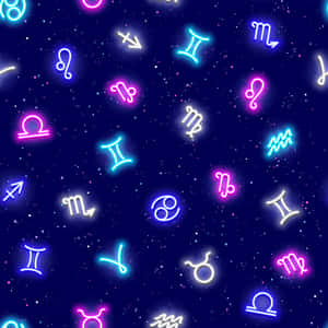 發光的霓虹星座在星光燦爛的夜空中漂浮。 — iPad Air 壁紙