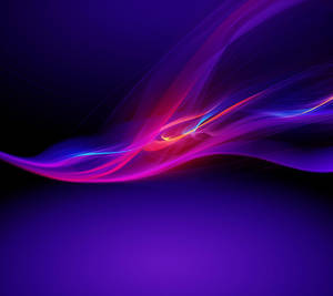 紫色和粉紅色能量的動態發光波在黑暗背景上流動。 — 藍色美學電腦 壁紙