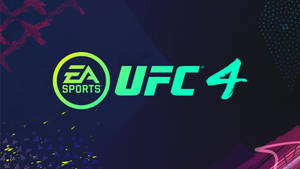 UFC 4 電子遊戲標誌，在深色抽象背景上帶有霓虹綠色文字。 — 終極格鬥冠軍賽 壁紙
