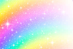 鮮豔的彩虹漸變，帶有閃爍的星星和亮片，營造出神奇的宇宙背景。 — 美學圖案動畫 壁紙