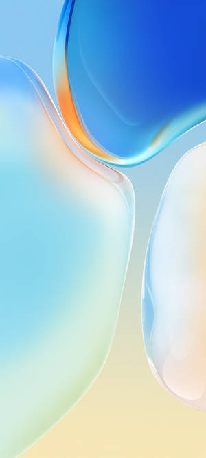 藍色和黃色的抽象流動形狀，帶柔和漸變背景