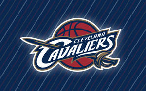 克里夫蘭騎士隊NBA球隊標誌，劍和籃球在條紋背景上。 — 克里夫蘭騎士隊 壁紙
