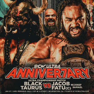 摔角手 Black Taurus 和 Jacob Fatu 在冠軍賽海報中。 — 摔角 壁紙