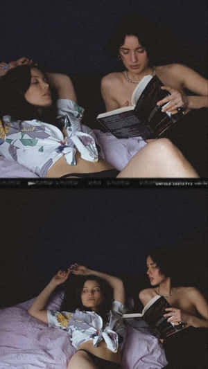 女同志圖片 — 看書 GIF 壁紙