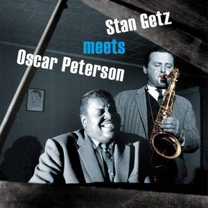 Stan Getz 和 Oscar Peterson 在爵士樂演奏中，與薩克斯風和鋼琴微笑。 — 音樂 壁紙