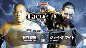 兩位職業摔角手在G1 CLIMAX 32的宣傳海報中。 — 摔角 壁紙