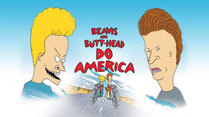 Beavis 和 Butt-Head 騎摩托車穿越沙漠公路。 — 阿呆與阿瓜 壁紙