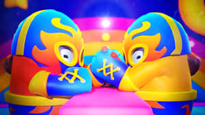 兩個卡通角色在遊戲中對戰 — Fall Guys 壁紙