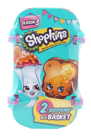 兩個 Shopkins 玩具角色在一個藍綠色籃子包裝中 — 玩具總動員叉奇 壁紙