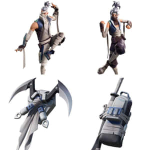 Fortnite 忍者角色配備鐮刀武器和戰術裝備。 — 電玩遊戲 GIF 壁紙