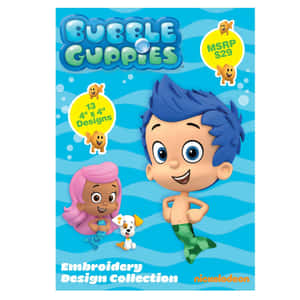 Bubble Guppies 角色在水下游泳，帶有刺繡設計。 — 泡泡小隊 壁紙