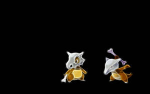 黑色背景上的兩個發光 Pokémon 角色 — 動漫 壁紙