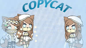兩個穿著水手服的動漫風格貓娘，上方有「COPYCAT」文字。 — 16:9 壁紙