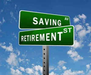 以藍天白雲為背景的Saving Ave和Retirement St路牌。 — 雲朵 GIF 壁紙