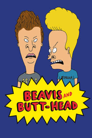 Beavis 和 Butt-Head 卡通人物帶著憤怒的表情站在黃色星爆標誌後面。 — Huawei MatePad 11.5 (2025) 壁紙