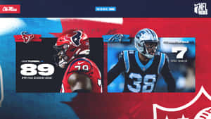 第09週NFL球員統計圖表，展示兩名運動員的評分和球隊標誌。 — 美式足球 壁紙