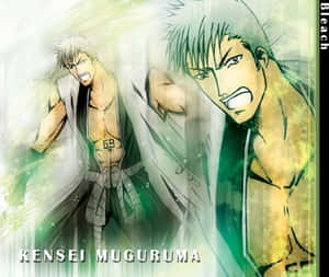 兩名來自《Bleach》的動漫戰士，帶著綠色能量光環交戰。 — 戰士 壁紙