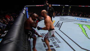 兩名MMA拳手在現場賽事期間於UFC八角籠內互換拳擊。 — 運動 壁紙