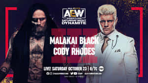 摔角手 Malakai Black 和 Cody Rhodes 在宣傳海報中互相凝視。 — 荷蘭 壁紙
