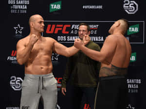 兩名男性MMA拳手在UFC賽事前夕拳頭相碰。 — 運動 壁紙