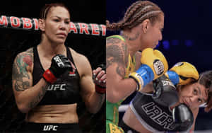 兩名女性MMA拳手在UFC八角籠內行動。 — 終極格鬥冠軍賽 壁紙