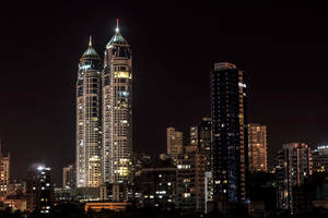 亮燈的摩天大樓和城市建築的夜景 — 布宜諾斯艾利斯 壁紙