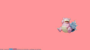 Slowbro 及其進化形態一起坐在粉紅色背景上。 — 寶可夢 壁紙