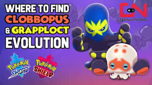 兩隻寶可夢角色 Clobbopus 和 Grapploct，帶有遊戲標誌和文字。 — 高清 壁紙