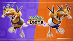 兩隻穿著隊伍制服的雙頭寶可夢準備在 Pokémon Unite 中戰鬥。 — 電玩遊戲 GIF 壁紙