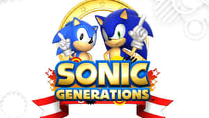 Sonic Generations 標誌，兩隻藍色刺蝟向上指。 — 超級索尼克 壁紙