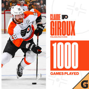 冰球運動員 Claude Giroux 穿著費城飛人隊制服慶祝出戰 1000 場比賽。 — 運動 壁紙