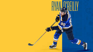 冰球運動員 Ryan O'Reilly 在冰上穿著隊服移動。 — 冰上曲棍球 GIF 壁紙