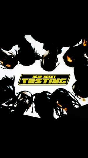 ASAP Rocky Testing 標誌被帶有發光眼睛的陰影人物包圍。 — 嘻哈 壁紙