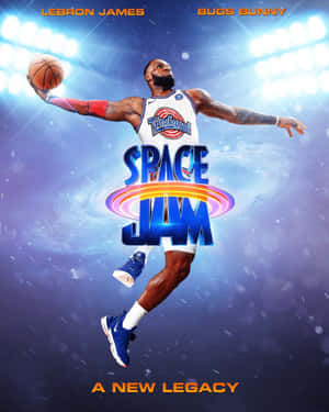 勒布朗·詹姆斯在太空主題籃球比賽中穿著Tune Squad球衣。 — 4:5 壁紙