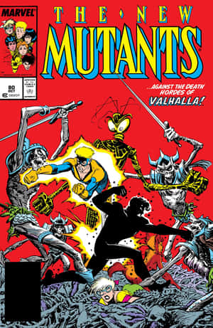 漫畫封面，以新變種人（New Mutants）在火熱戰鬥場景中對抗骷髏敵人為特色。 — Oppo Pad Mini 壁紙