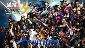 《Marvel vs Capcom 3》電玩海報中的Team Capcom角色。 — 漫威反派 壁紙